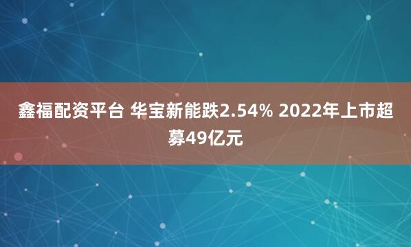 鑫福配资平台 华宝新能跌2.54% 2022年上市超募49亿元
